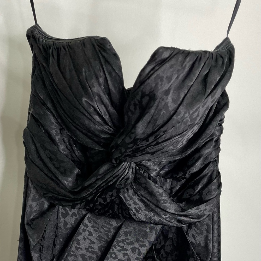Black strapless silk dress